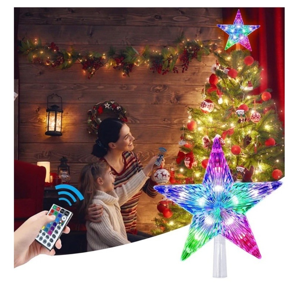KBG 9-Inch Battery-Powered Color-Changing Tree Top Light W/ Remote Control New